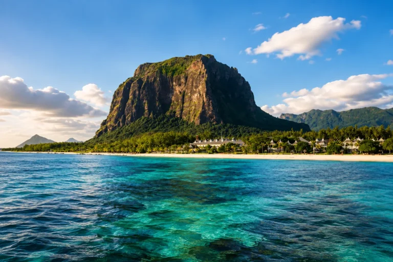 Le Morne mountain and lagoon, Mauritius