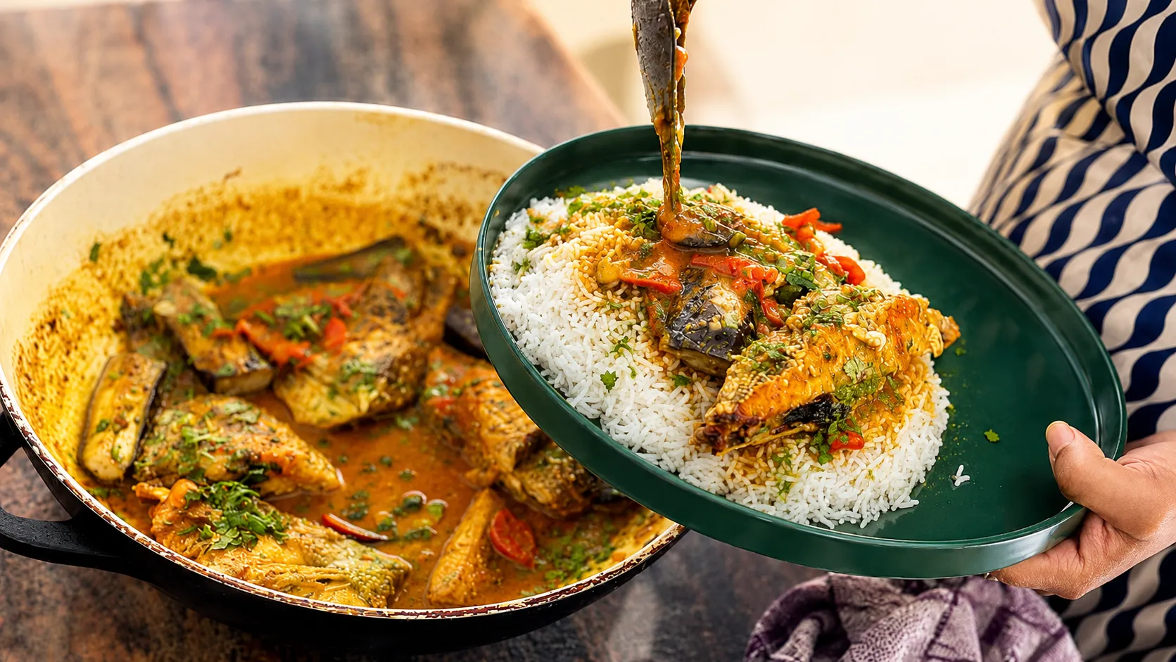 Mauritian fish curry main course