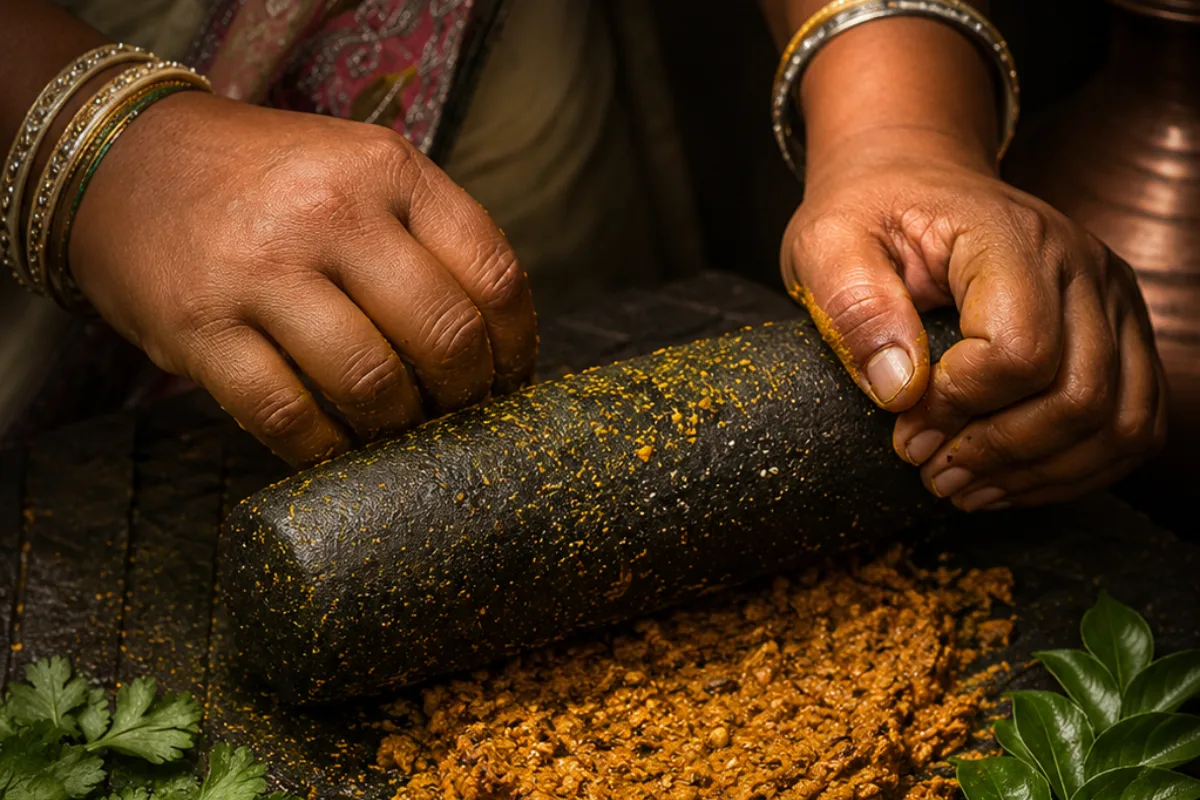 The traditional ross cari grinding stone